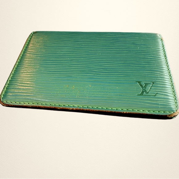 💎 Vintage 💎 1995 Louis Vuitton Dark Green Epi Card Holder/Wallet. - Picture 9 of 16